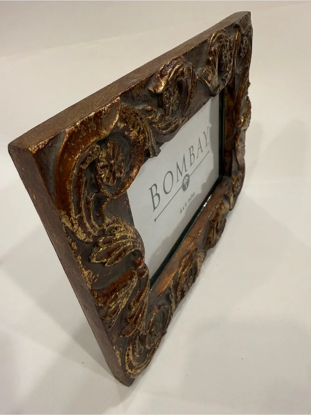 Bombay Carved Gold and Brown Photo Frame